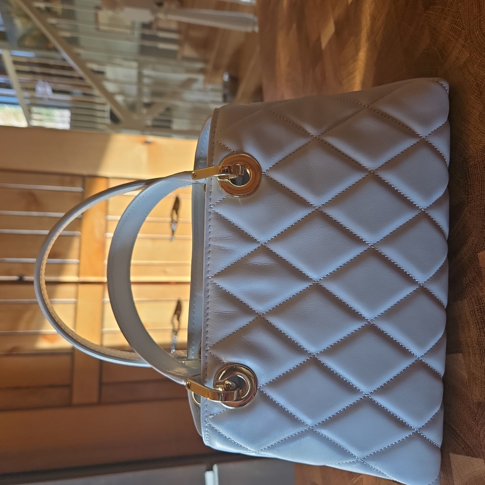 Kate Spade mini Light Gray Quilted Satchel - Picture 4 of 14